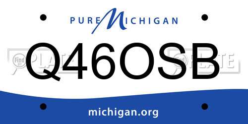 Q46OSB Michigan License Plate