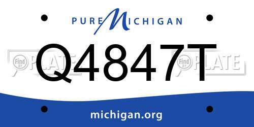 Q4847T Michigan License Plate