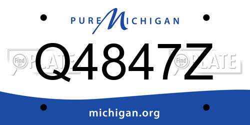 Q4847Z Michigan License Plate