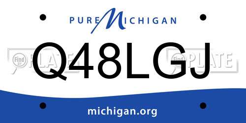 Q48LGJ Michigan License Plate