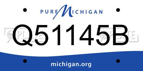 Q51145B Michigan License Plate