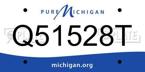 Q51528T Michigan License Plate