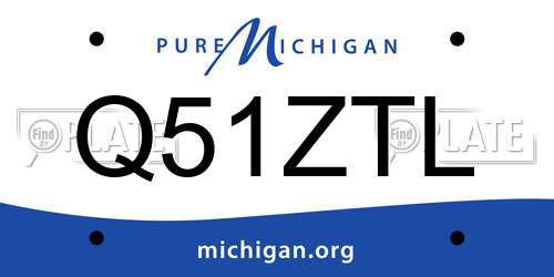 Q51ZTL Michigan License Plate