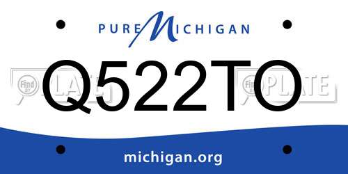 Q522TO Michigan License Plate