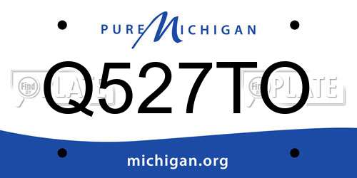 Q527TO Michigan License Plate