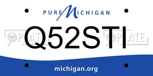 Q52STI Michigan License Plate