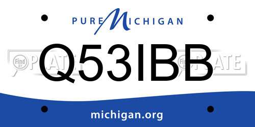 Q53IBB Michigan License Plate