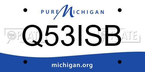 Q53ISB Michigan License Plate