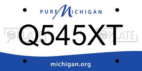 Q545XT Michigan License Plate