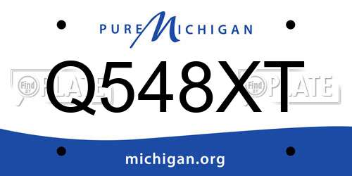 Q548XT Michigan License Plate