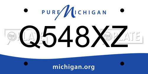 Q548XZ Michigan License Plate
