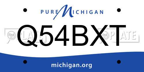 Q54BXT Michigan License Plate