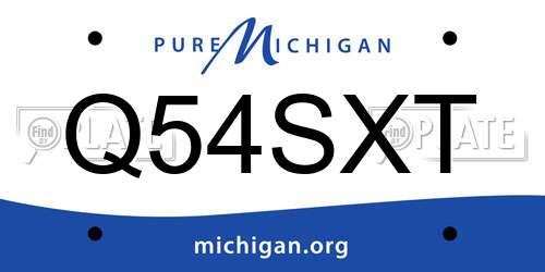 Q54SXT Michigan License Plate