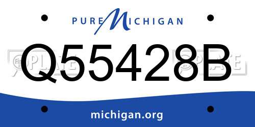 Q55428B Michigan License Plate