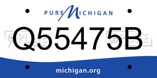 Q55475B Michigan License Plate