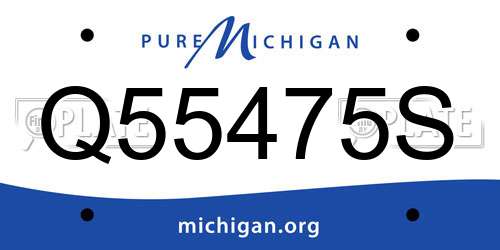 Q55475S Michigan License Plate