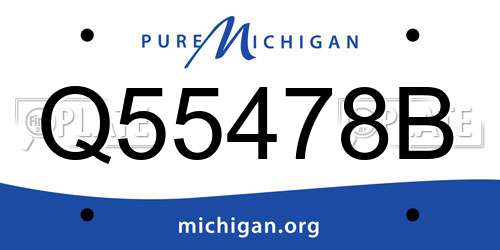 Q55478B Michigan License Plate