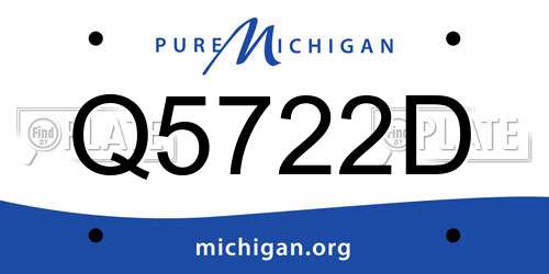Q5722D Michigan License Plate