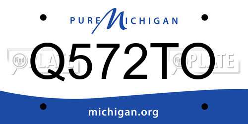 Q572TO Michigan License Plate