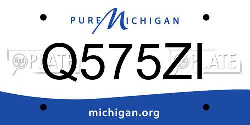 Q575ZI Michigan License Plate