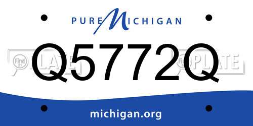 Q5772Q Michigan License Plate