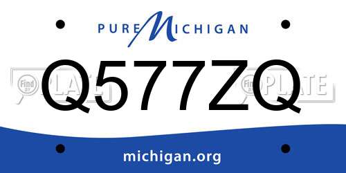 Q577ZQ Michigan License Plate