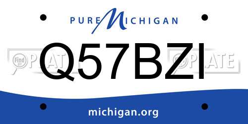 Q57BZI Michigan License Plate
