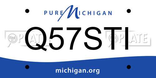 Q57STI Michigan License Plate