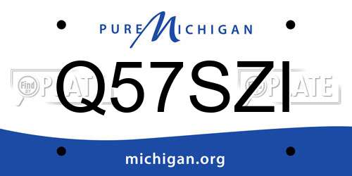 Q57SZI Michigan License Plate