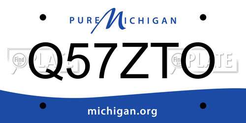 Q57ZTO Michigan License Plate