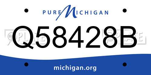 Q58428B Michigan License Plate