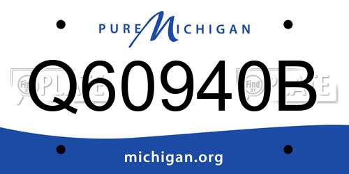 Q60940B Michigan License Plate
