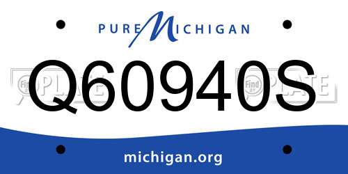 Q60940S Michigan License Plate