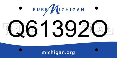 Q61392O Michigan License Plate