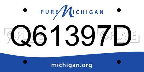 Q61397D Michigan License Plate