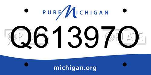 Q61397O Michigan License Plate