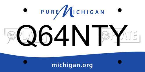 Q64NTY Michigan License Plate