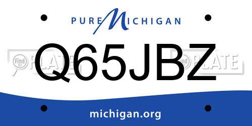 Q65JBZ Michigan License Plate