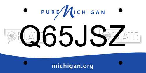 Q65JSZ Michigan License Plate