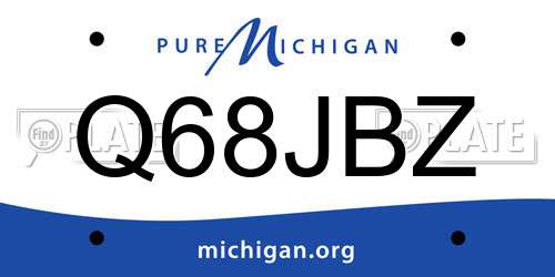 Q68JBZ Michigan License Plate