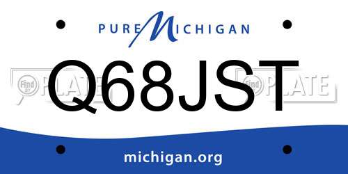 Q68JST Michigan License Plate