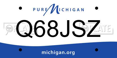 Q68JSZ Michigan License Plate