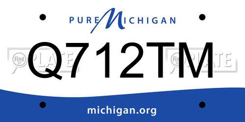 Q712TM Michigan License Plate