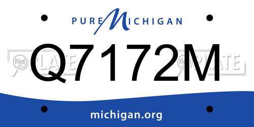 Q7172M Michigan License Plate