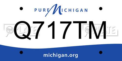 Q717TM Michigan License Plate