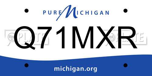 Q71MXR Michigan License Plate