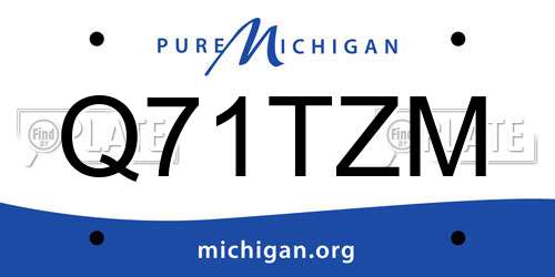 Q71TZM Michigan License Plate