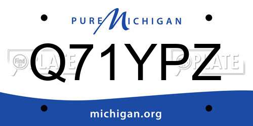 Q71YPZ Michigan License Plate