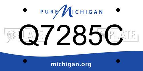 Q7285C Michigan License Plate
