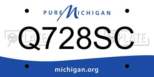 Q728SC Michigan License Plate